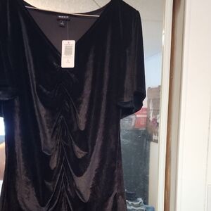 Torrid Black Velvet Ruched Top
